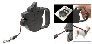 Automatic Retractable Small Dog 9ft Leash Black