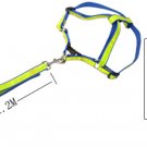 Fashion Nylon Pet Dog Harness and Leash Set Blue and Yellow