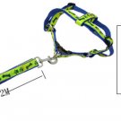 Cool Paws Bones Design Nylon Pet Dog Harness and Leash Set Blue