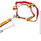 Paws Bones Design Nylon Pet Dog Harness and Leash Set Red