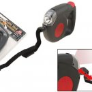 Flex 4.5M Retractable Dog Leash with Flashlight Torch Black