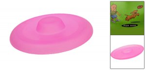 Amusing Training Pet Dog Use Round Pink Plastic Frisbee Toy