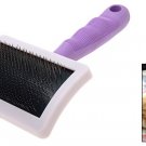 Pet Dog Cat Bristles Grooming Brush w/Purple Handle