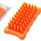 Orange Hand Massage Shower Cleaning Bath Brush for Cat Dog Pet