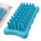 Hand Massage Shower Cleaning Bath Brush Blue for Cat Dog Pet