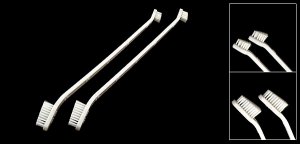 Pair Long Handle Dog Cat Pets' White Cleaning Teeth Tooth Brushes