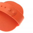 Dogs Cats Pet Grooming Oblong Orange Soft Plastic Bathing Brush