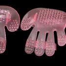 Small Dogs Cats Pet Massaging Bathing Pink Plastic Glove Brush
