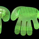 Dogs Cats Pet Grooming Bath Massage Green Plastic Glove Brush