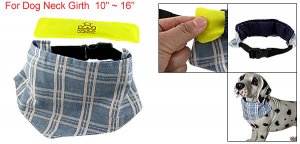 Check Pattern Dog Scarf w Adjustable Black Collar Ice Bag