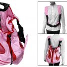 Half Round Base Red Mesh Pink Drawstring Top Pet Dog Carrier Bag
