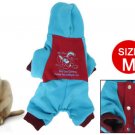 Press Stud Closure Red Blue Costume Pet Dog Autumn Jumpsuit M