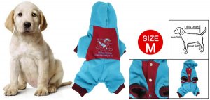 Press Stud Closure Red Blue Costume Pet Dog Autumn Jumpsuit M
