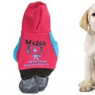 Pet Dog Winter Stretchy Cuffs Fuchsia Blue Dress Size XL