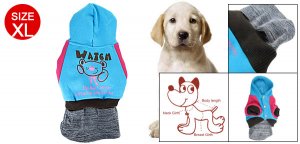 Pet Dog Winter Hooded Patch Pocket Fleece Inner Dress XL