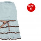 Dog Pet Round Neck Baby Blue Tiered Knitting Dress Size 5