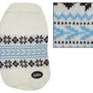 off White Turtle Neck Knitting Flower Sweater for Dog Pet Size 4