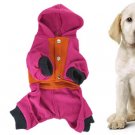 Rabbit Pattern Jumpsuit Romper Dog Clothes Orange Fuchsia XL