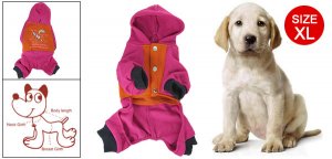 Rabbit Pattern Jumpsuit Romper Dog Clothes Orange Fuchsia XL