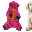 Ribbed Cuff Jumpsuit Romper Clothes Orange Fuchsia M for Dog