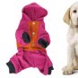 Ribbed Cuff Jumpsuit Romper Clothes Orange Fuchsia M for Dog