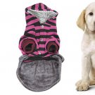 Black Fuchsia Stripe Clothes Layered Dress L for Dog