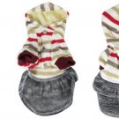 Ribbed Cuff Striped Dress Press Studs Hoodie M for Dog