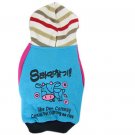XL Blue Fuchsia Cow Print Ribbed Cuff Dog Pet Costume Hoodie Coat