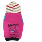 XL Blue Fuchsia Press Stud Fastening Striped-Hoodie Dog Pet Clothes