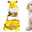 XS Bee Style Yellow Coffee Tiered Dress Apparel for Pet Dog