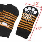 Puppy Yellow Black Striped Knitted Non-slip Socks 4pcs
