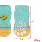 Pet Dog Banana Pattern Non-slip Sole Elastic Socks 4Pcs