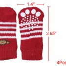Red White Striped Monkey Pattern Elastic Socks for Dog