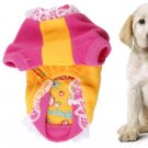 Size 1 Lace Hem Fruits Plants Printed Winter Clothes Pink Yellow for Puppy