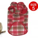 Size 5 England Checker Kangaroo Pocket Cotton Vest for Pet Dog
