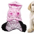 Pet Dog Clothes Sequin Winter Warm Jumpsuit Pink Black M