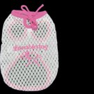 Pet Dog White Lace Mesh Design Pink Neckline Shirt Sz 5