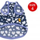 Blue Hem Hearts Pattern Cyan Tank Shirt Size 4 for Dog