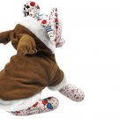 Brown Faux Leather Deer Style Button Closure Winter Coat for Dog M