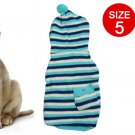 Puppy Pocket Decor Striped Knitted Hooded Sweater Sz 5