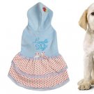 Dog Strawberry Yellow Dots Print Lace Trim Tiered Hooded Dress Size 4