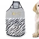 Zebra Striped Gauze Lace Hem Strap Dress Size 4 for Dog