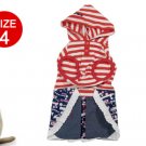Sailor Style Striped Hooded Jeans Dress Size 4 for Doggie