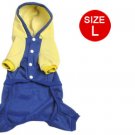 Puppy Dog Warm Hoodie Jump Suit Blue Yellow Apparel Sz L