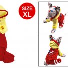 Red Yellow Hoodied Clothes Sz XL Jumpsuit for Puppy Dog