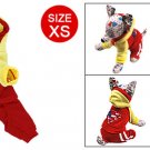 Sz XS Pet Dog Button-down Apparel Jumpsuit Red Yellow