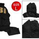 Size L Button Closure Black Jumpsuit Apparel for Dog Pet
