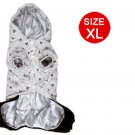 Sz XL Pet Dog Button Closure Apparel Jumpsuit Light Gray Black