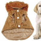 Sz S Plush Hoodie Brown Winter Coat Apparel for Pet Dog