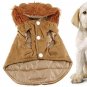 Sz S Plush Hoodie Brown Winter Coat Apparel for Pet Dog